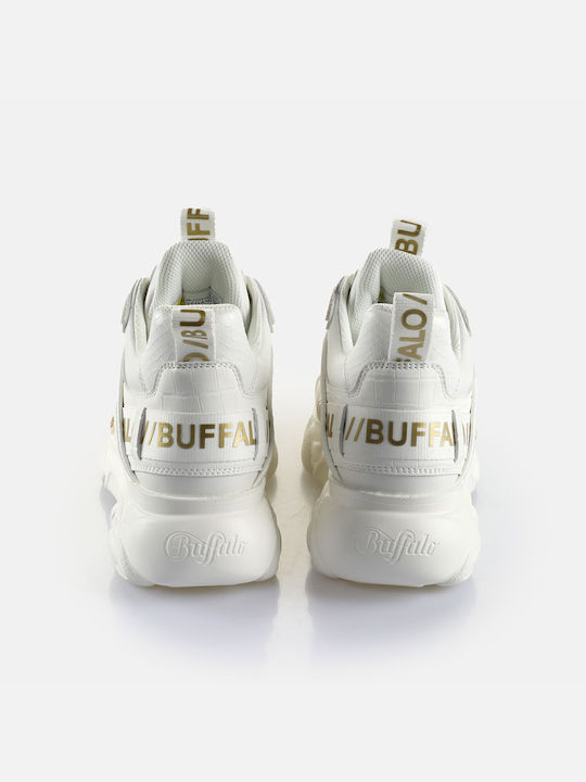 Buffalo Chunky Sneakers White Croco