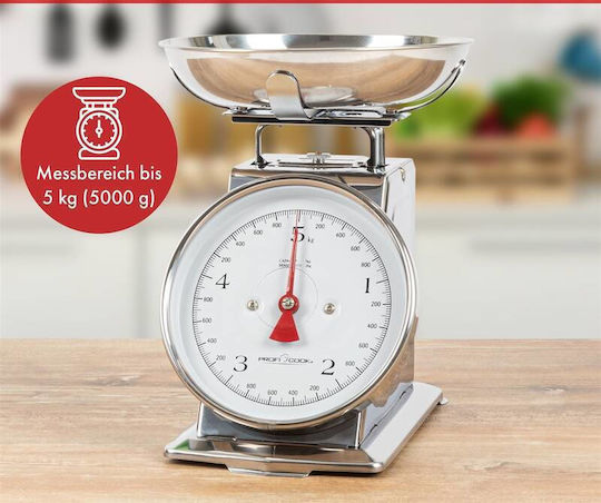 Profi Cook Analog Kitchen Scale with Bucket up to 5kg Gray