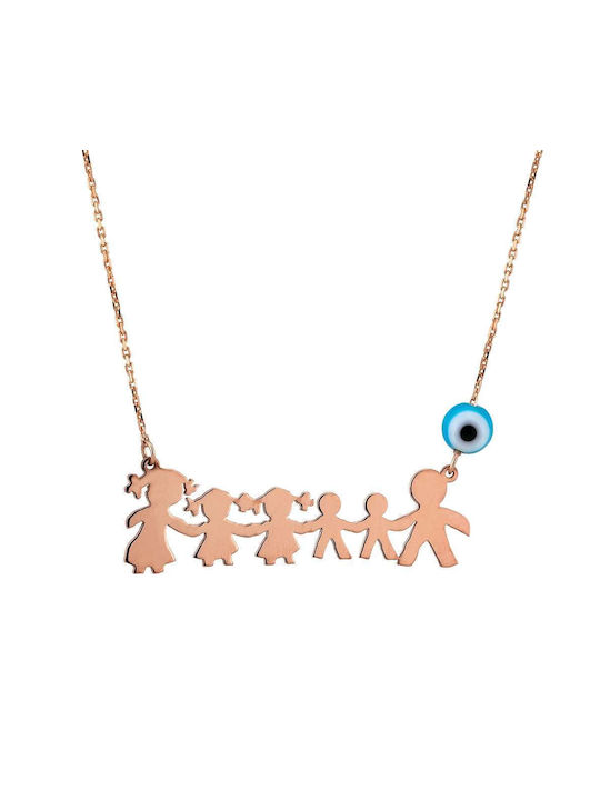 Goldsmith Necklace Family from Pink Gold Plated Silver