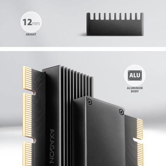 Axagon Pcem2-xs 1x Internal Slot M.2 Nvme Pcie X16 X8 X4 Card Passive Aluminum Heatsink