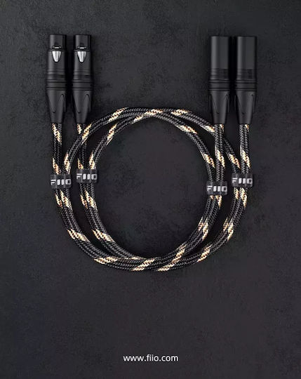 Fiio XLR кабел с Мъжки XLR конектор - XLR женски конектор Черен 1 m LX-XLR4L