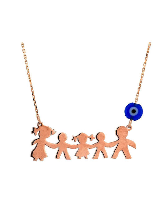 Goldsmith Necklace Family from Pink Gold Plated Silver