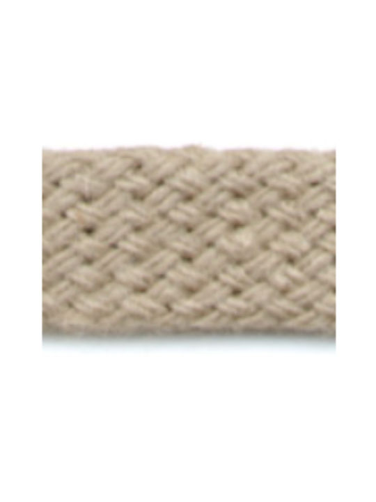 Shoeboys Flat Laces Beige 120cm Κορδόνια Πλακέ 120 Εκατοστά Μπεζ 100% Βαμβάκι Δεν Λύνονται
