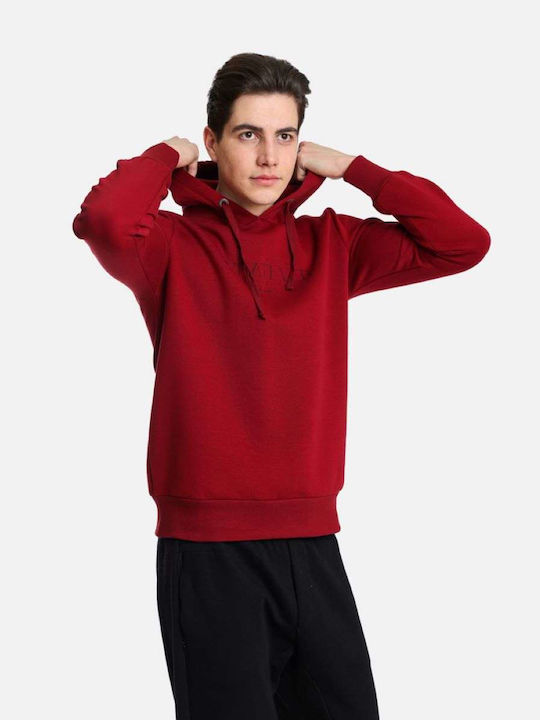 Paco & Co Herren Sweatshirt mit Kapuze Burgundisch