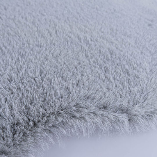 Natural Home Rug Rectangular Furry Gray