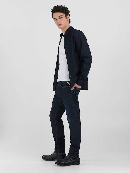 Long-sleeved Denim Shirt Blue
