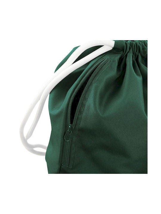 Rucsac pentru prieteni, geantă de sală, verde, cu buzunar și curele groase albe, 40x48cm