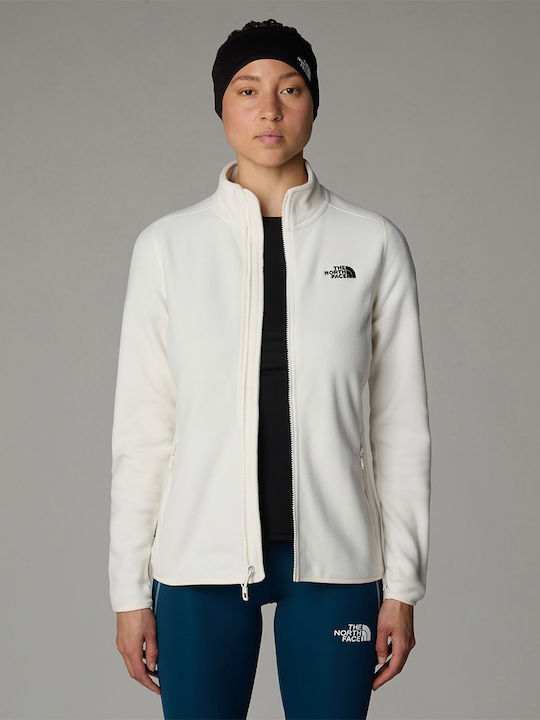 100 Glacier Women's Cardigan with Zipper Ecru
