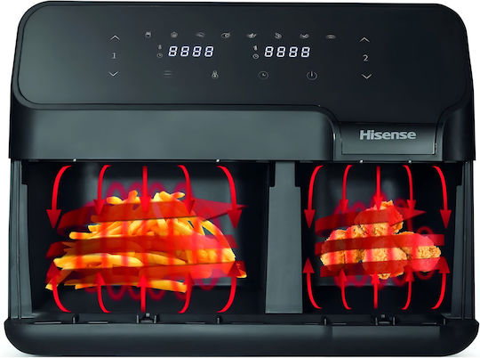 Hisense Friteuză cu aer cu Coș Detașabil Dublu 3.3lt Argintiu HAF2900D