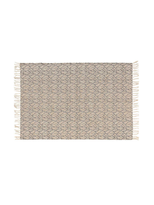 L-C Kalinda Rug Rectangular Summer Wicker with Fringes Noir