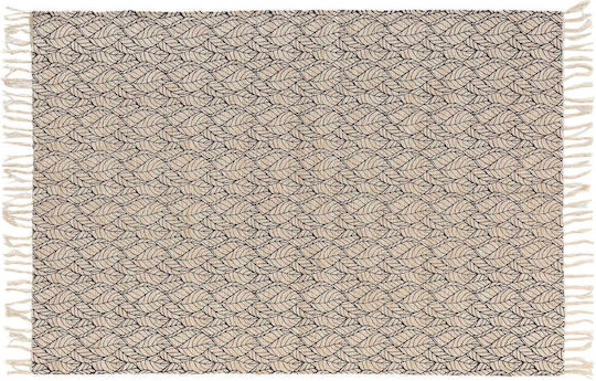 L-C Kalinda Rug Rectangular Summer Wicker with Fringes Noir