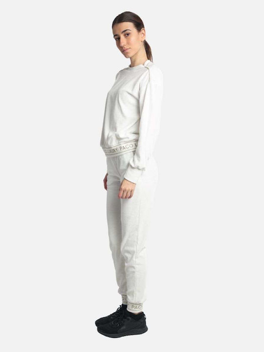 Paco & Co Damen-Sweatpants-Set Weiß