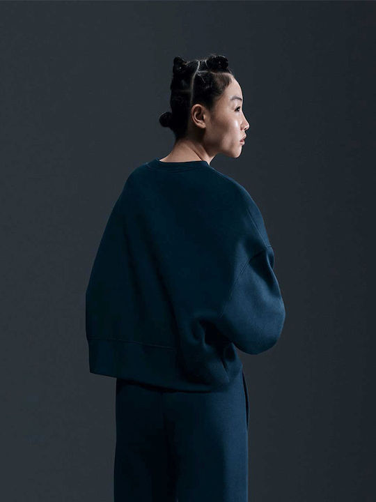 Cropped Women's Sweatshirt Navy Blue