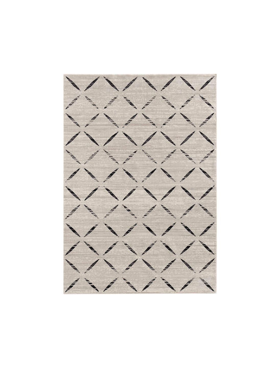 Douceur d'Intérieur Modesto Rutschfest Teppich Rechteckig Synthetisch,Polyester/Cotton/Leather Ecru - Grey