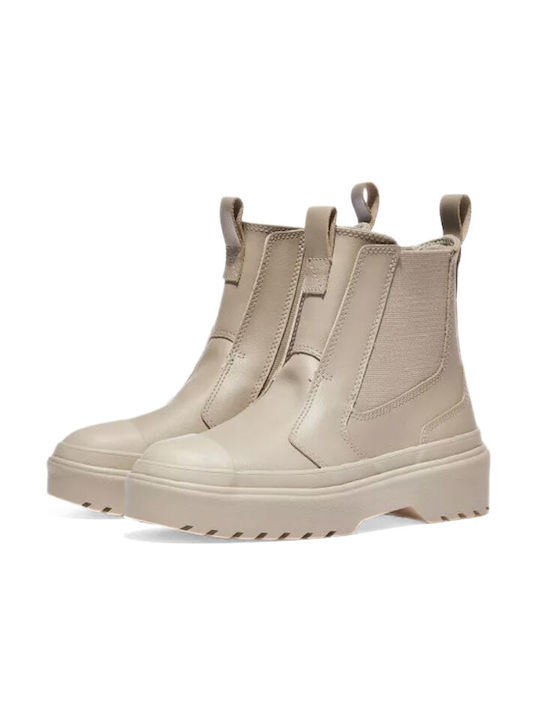 Converse Kids Leather Chelsea Boots Beige