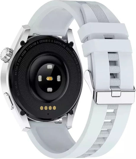 Herren Smartwatch Nubi Hk3 Pro Ips Display Bluetooth Anruf Puls Kalorien Blutdruck Fernkamera Ai Sprachassistent Graues Silikon