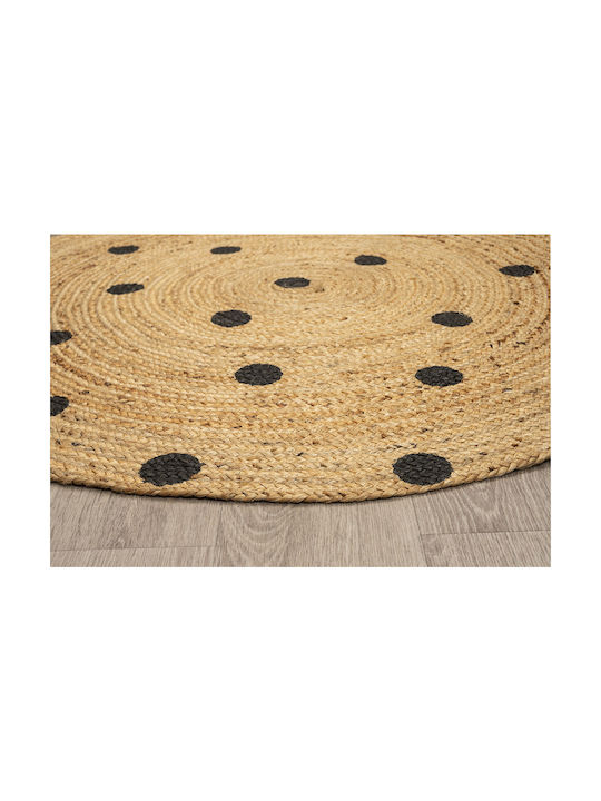 Delhi Handmade Rug Round Summer from Jute Beige