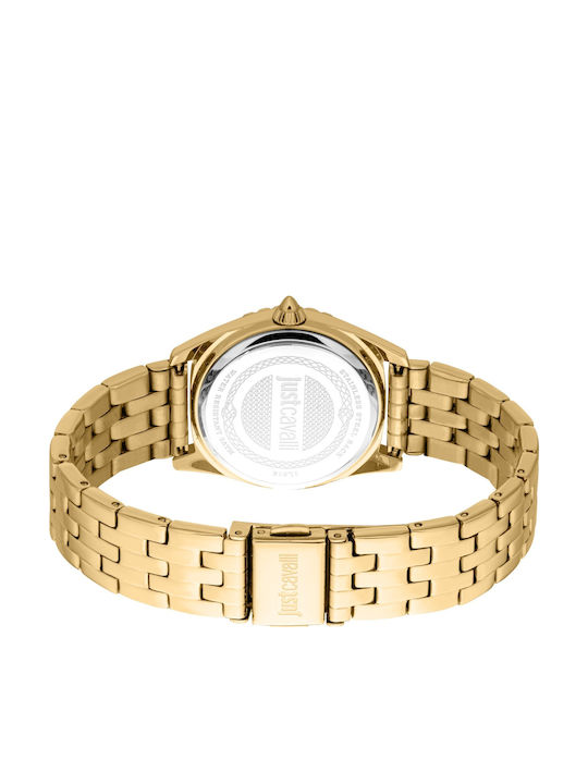 Just Cavalli Animalier Women's Watch with Gold Metal Bracelet