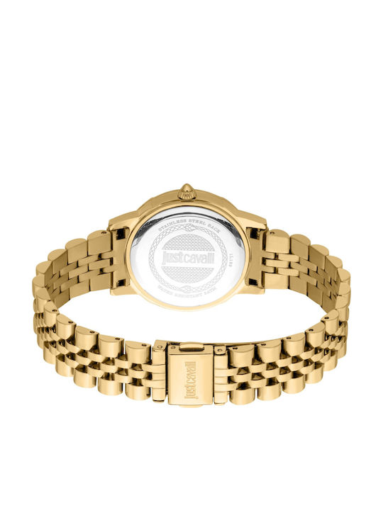 Just Cavalli Glam Γυναικείο Ρολόι 32mm Μπαταρίας με Χρυσό Μεταλλικό Μπρασελέ