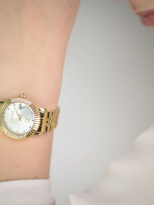 Just Cavalli Glam Γυναικείο Ρολόι 32mm Μπαταρίας με Χρυσό Μεταλλικό Μπρασελέ