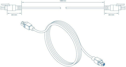 Teltonika Pr2pp10b Power Cable 4-pin To 4-pin 1m
