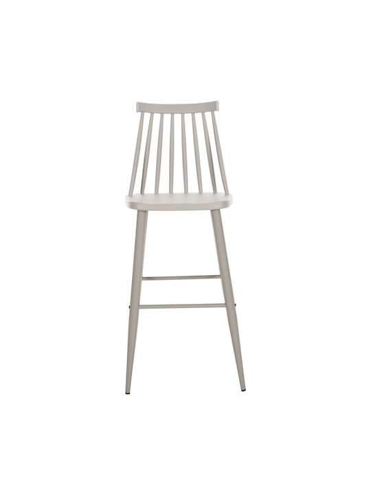 Hocker Bar mit Rückenlehne aus Polypropylen Vanessa Gray 2Stück 47x48.5x107cm