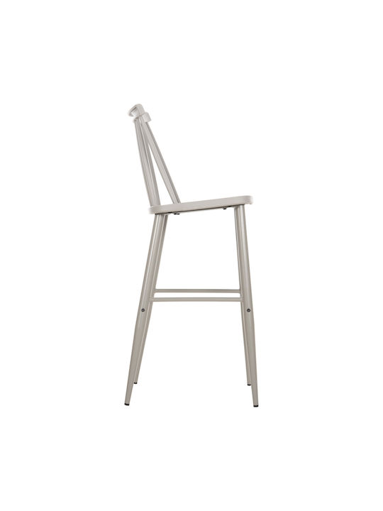 Hocker Bar mit Rückenlehne aus Polypropylen Vanessa Gray 2Stück 47x48.5x107cm