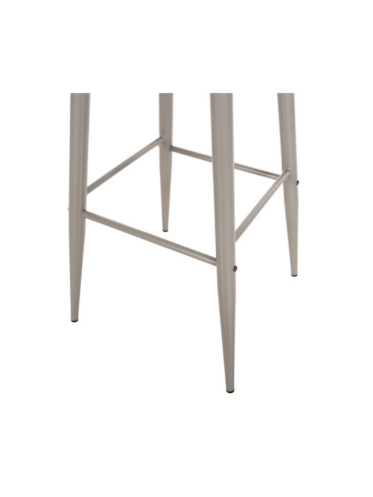 Hocker Bar mit Rückenlehne aus Polypropylen Vanessa Gray 2Stück 47x48.5x107cm