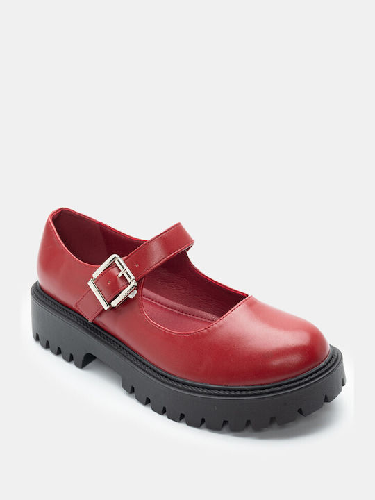 Luigi Synthetic Leather Pointy Ballerinas Burgundy