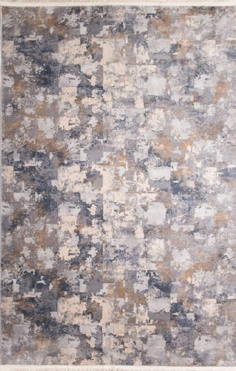 Klonaras Oska 383 Teppich Rechteckig Synthetisch,Polyester/Cotton/Leather Greyish Blue