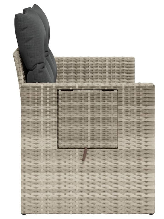 Zweisitziges Sofa Außenbereich Rattan mit Kissen 110x55cm