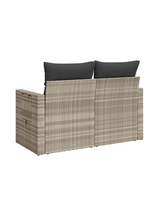 Zweisitziges Sofa Außenbereich Rattan mit Kissen 110x55cm