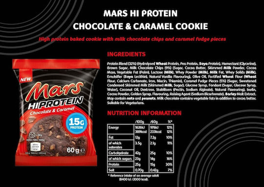 Mars Biscuits Protein Hi-Protein With Chips Chocolate & Caramel 1pcs 60gr