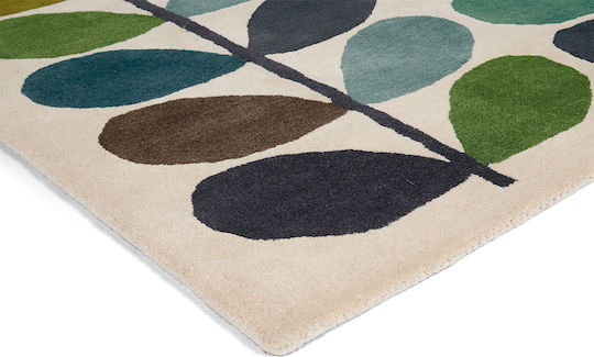 Orla Kiely Stem Kingfisher Lucrat manual Covor Rectangular Din lână Multi