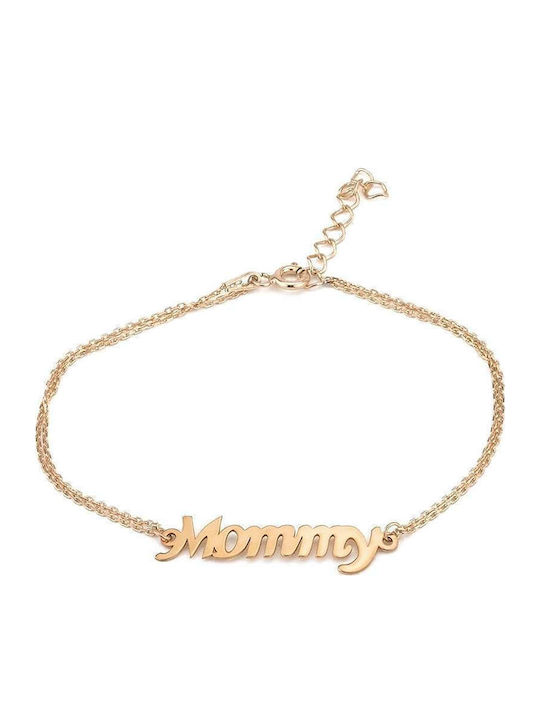 Goldsmith Women's Bracelet with Mum Design in Silver Gold Plated 22cm