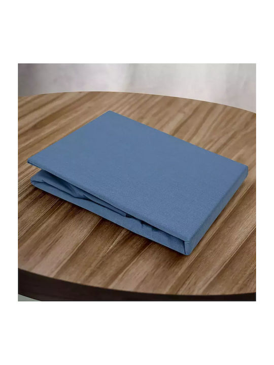 Lino Home Sheet for Single Bed 170x260cm. Claro Blue