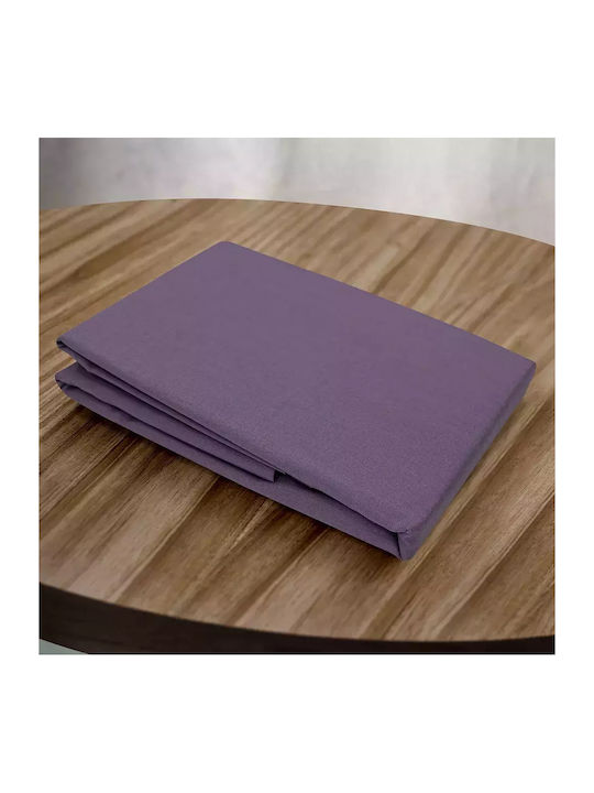 Lino Home Sheet King Size with Elastic 180x200+30cm. Claro Purple