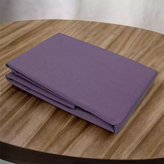 Lino Home Bettlaken Semi-Doppel mit Gummiband 120x200+30cm. Claro Lila