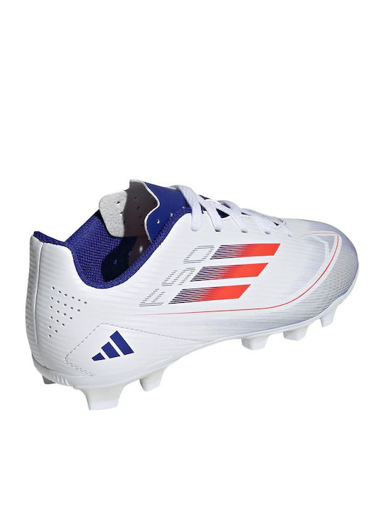 F50 Club Kids Molded Soccer Shoes Cloud White / Solar Red / Lucid Blue
