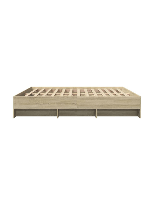 Rama de pat Vidaxl Sonoma Oak 180x200cm Lemn prelucrat 1 piesă Dublu Maro