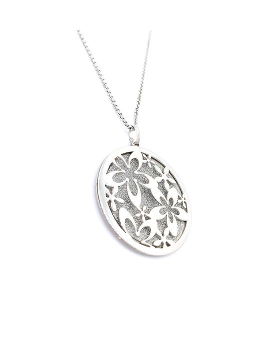 PS Silver Necklace Double with design Flower from Silver