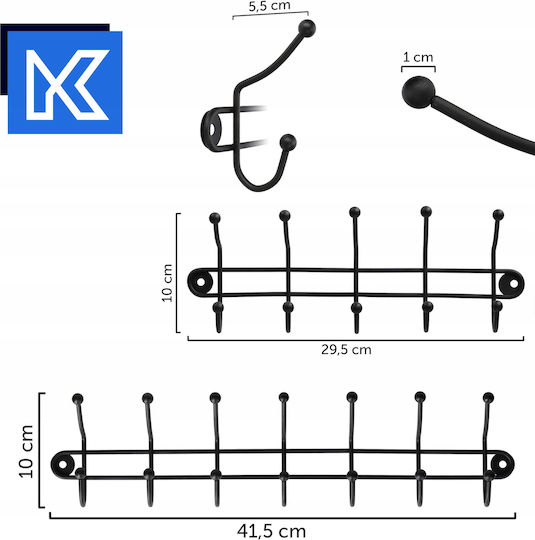 Kadax Wall-Mounted Bathroom Rail Black