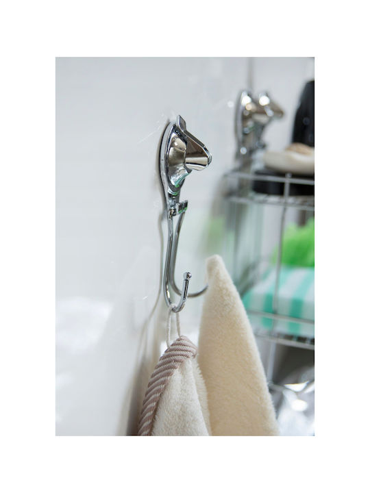 Kadax Double Wall-Mounted Bathroom Hook ​16.5x16.5cm Inox Silver