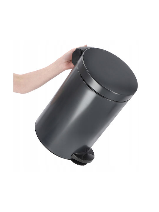 Kadax Kadax Waste Bin from Inox Steel with Pedal Black 14lt