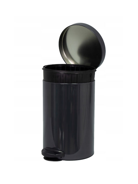 Kadax Kadax Waste Bin from Inox Steel with Pedal Black 14lt