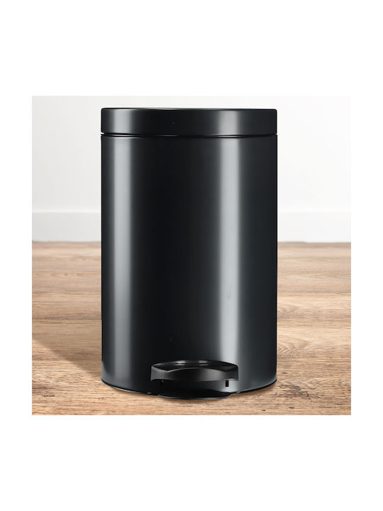 Kadax Kadax Waste Bin from Inox Steel with Pedal Black 14lt