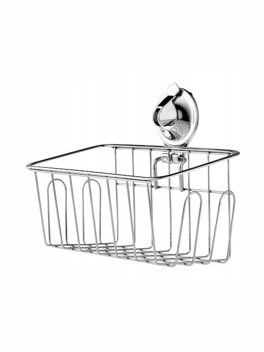 Kadax Wall Mounted Bathroom Shelf Metallic 20x12x16.5cm Silver