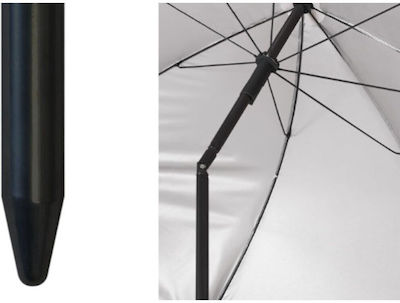 BigBuy Pliabila Umbrelă de Plajă Aluminiu cu Diametru de 2.2m cu Protecție UV Galbenă