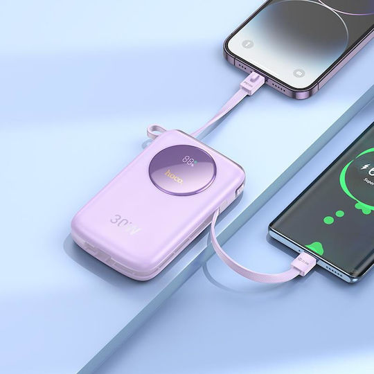 Hoco Q19 Lucky Power Bank 10000mAh 30W with USB-A Port and USB-C Port Power Delivery / Quick Charge 3.0 Purple