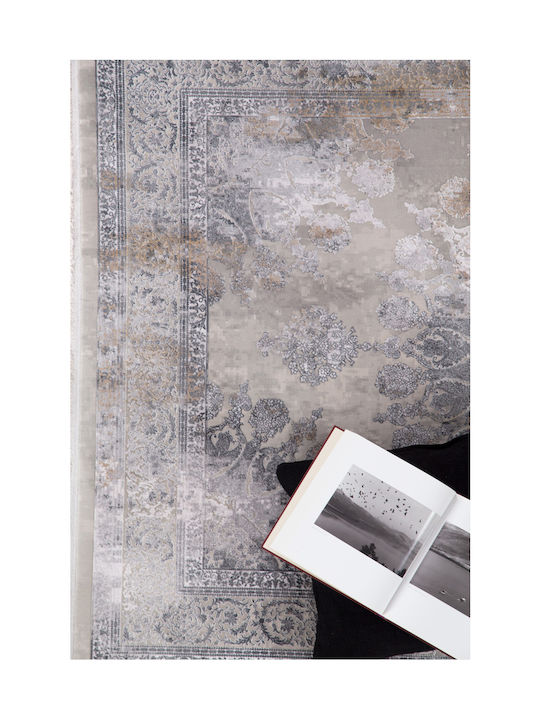 Royal Carpet Bamboo Silk 8098a Χαλί Διάδρομος Μεταξένιο L.Grey D.Beige 80x150cm